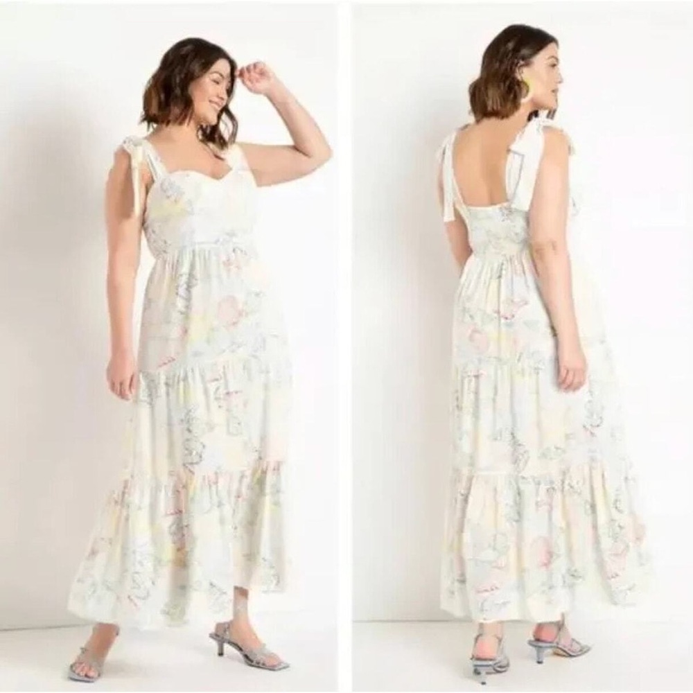 Eloquii Tiered Seashell maxi dress size 18